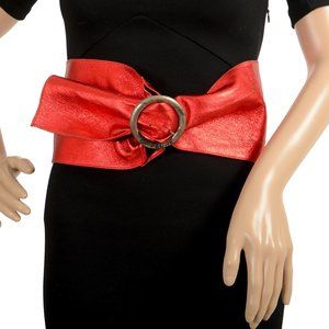 Gianfranco Ferre GF Wide Red Leather Belt